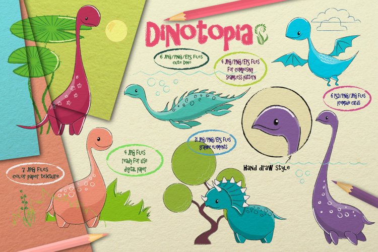 Huge Dinotopia Bundle. Lovely Dino. Dinosaurs Collection. example image 1