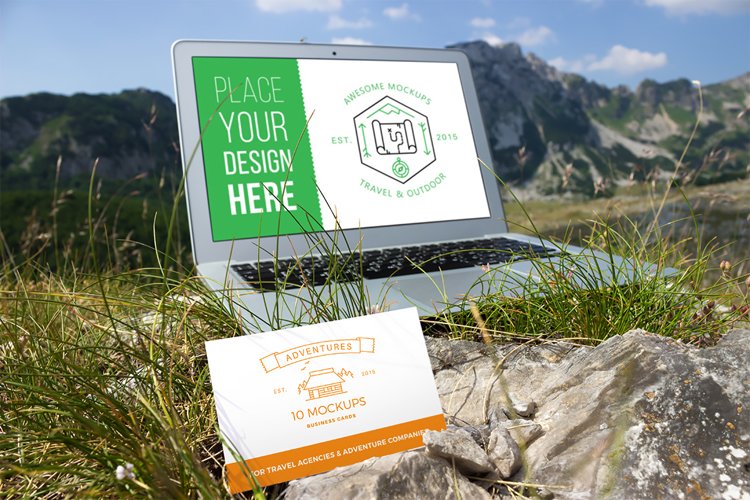 Business cards mockup 07 | Travel Mockup Collection Set 1 example image 1