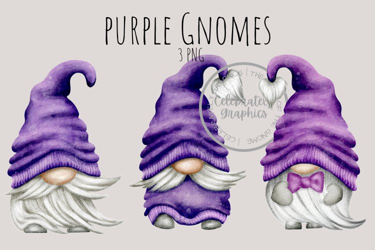 Purple Gnomes Clipart PNG example image 1