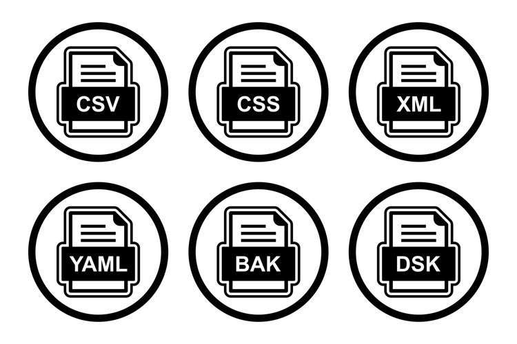 Set Of File Formats Icons example image 1