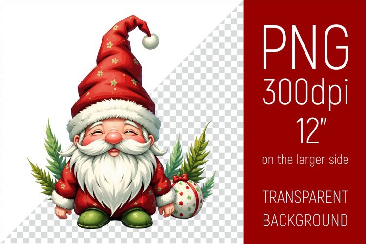 Christmas Gnome PNG | Christmas Sublimation Design example image 1