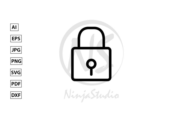 Lock Line Icon In Flat Style Vector example image 1