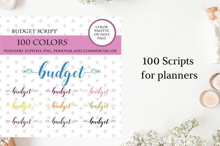 100 Budget font clipart, Money sticker clipart, Money Icon example image 1