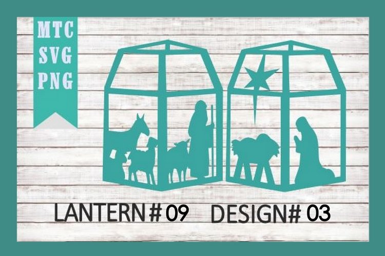 Christmas Nativity 3D Paper Lantern #09 Design #03 Cut File example image 1