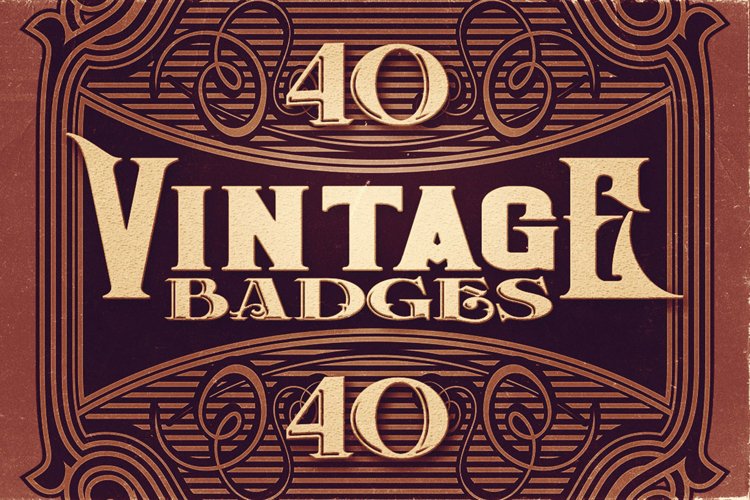 40 Vintage Badges