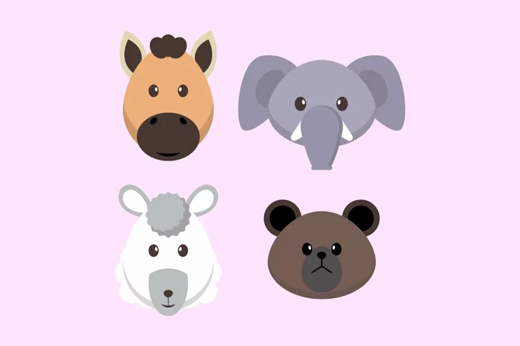 Kawaii Animal Face Characters