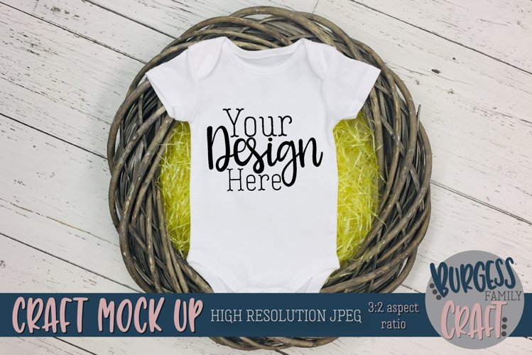 Easter Baby bodysuit Craft mock up |High Resolution JPEG example image 1