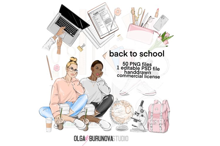 Back to school clipart, school clipart, college clipart example image 1