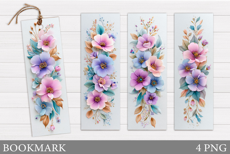Wildflowers Bookmark Design. Flowers Bookmark Sublimation