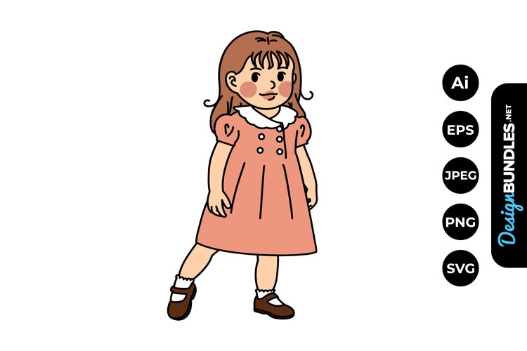 Little Girl Illustrations example image 1