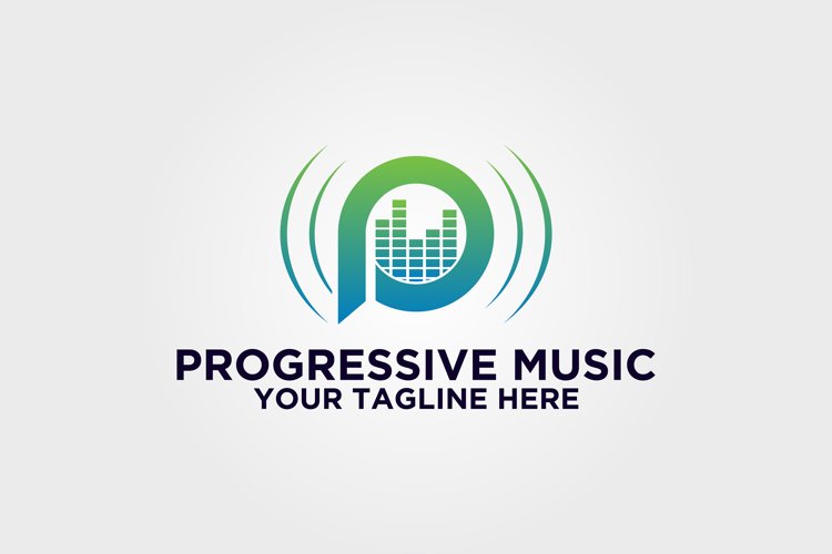 Progressive Music Letter P Logo example image 1