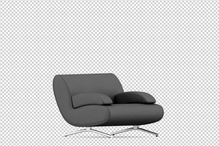 Isometric Arm Chair 3D isolated render
