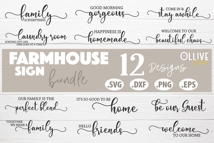 Farmhouse Sign Making Bundle SVG | Farmhouse 12 Designs example image 1