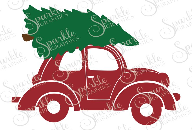 Christmas Trees Car File Set  SVG, EPS, DXF, PNG (43708)  SVGs