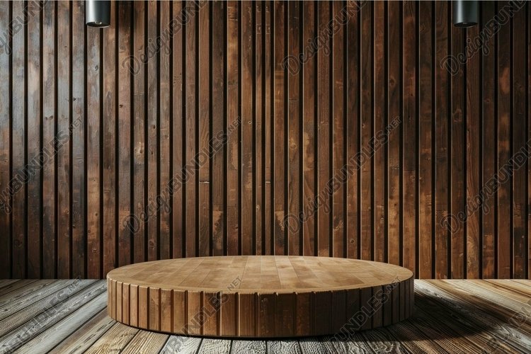 Modern wooden stage in contemporary interior example image 1