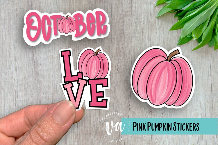 Pink Pumpkin Sticker Pack PNGs example image 1