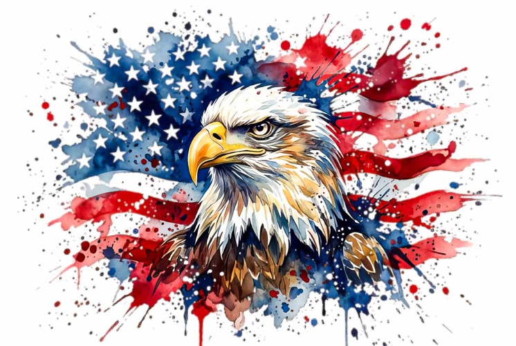 patriotic eagle sublimation watercolor png
