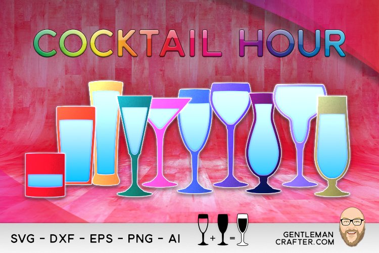 Cocktail Hour Cutting File Collection example image 1