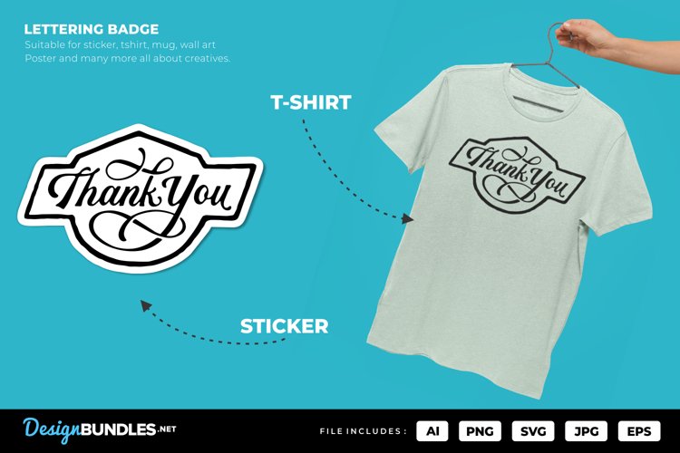 Thank You Lettering Badge