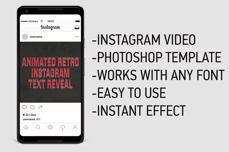 Animated Retro Instagram Text Reveal