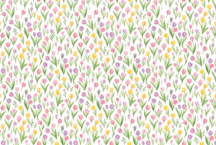 Watercolor Seamless Floral Pattern Mothers Day