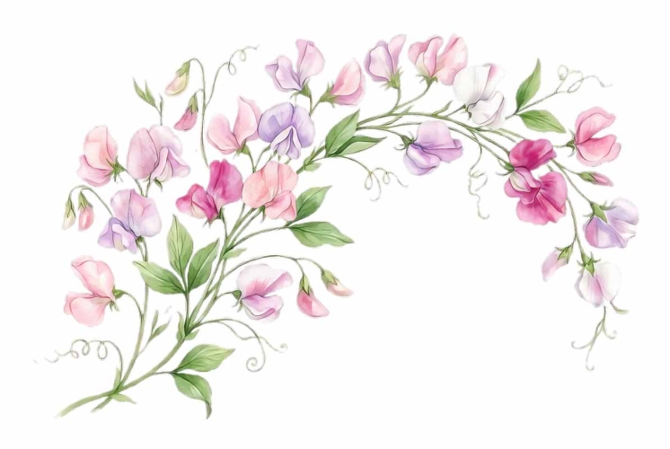 Watercolor soft bouquet with green leaves