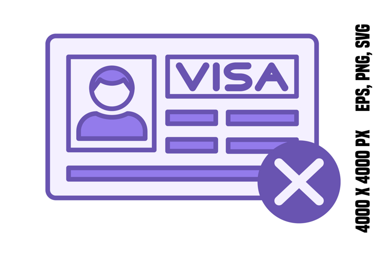Colored Visa Denied Icons
