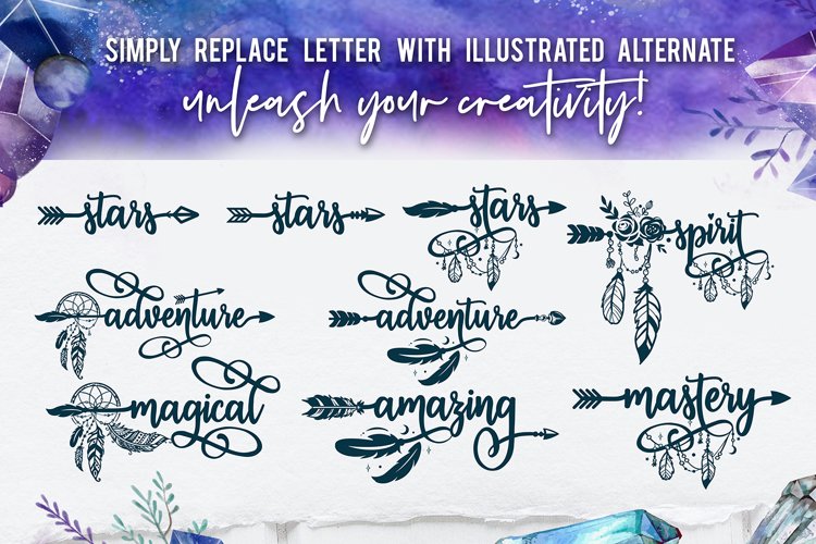 Bohema Spirit font and illustrations