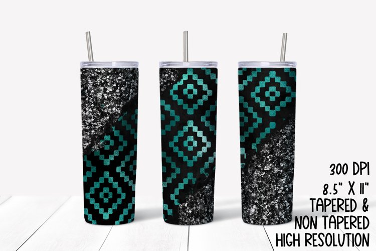 Black & Blue Sublimation Tumbler