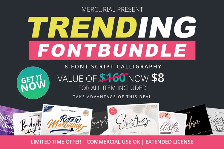 Trending Font Bundle example image 1