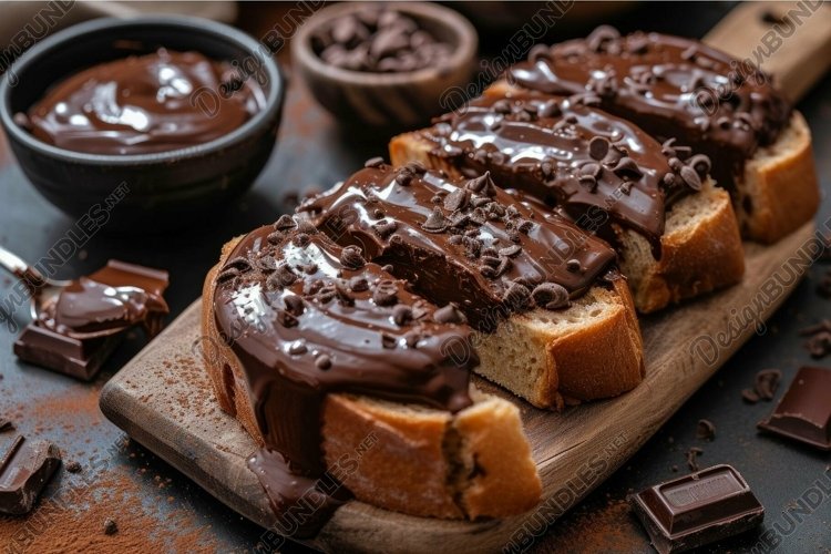 Decadent chocolate topped brioche loaf