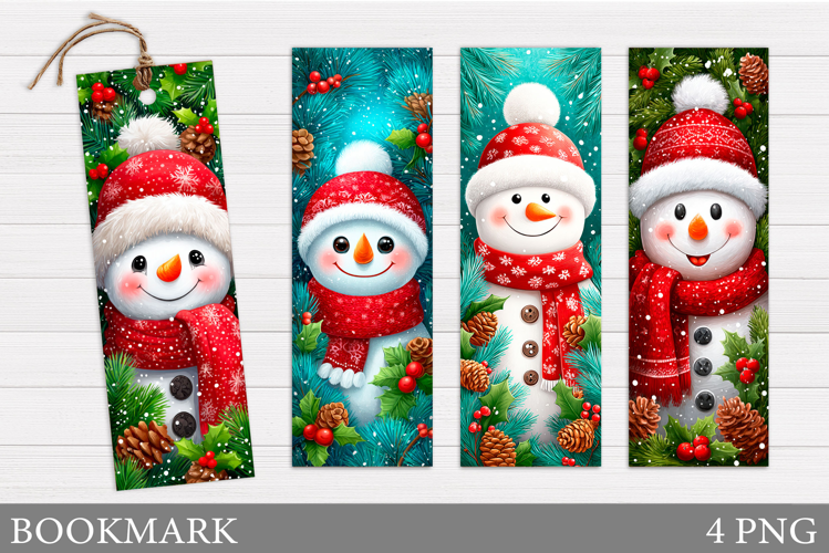 Snowman Bookmark Sublimation. Christmas Bookmark Design