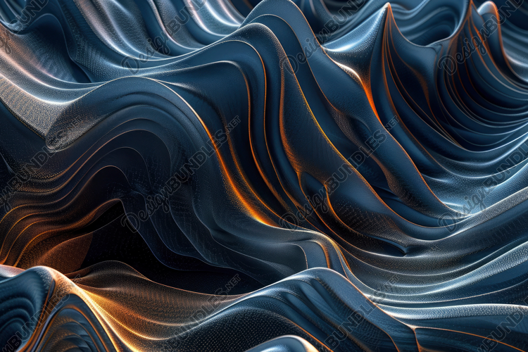 Abstract 3D Waves Background Wallpaper