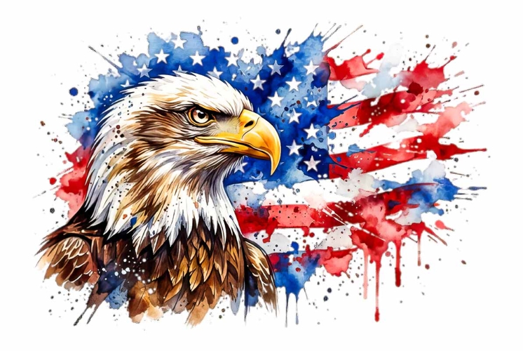 Eagle Clipart 4th of July Transparent background