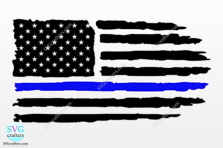 American Police svg, thin blue line svg, police officer svg example image 1