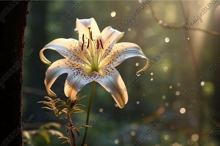 Serene morning lily in sunlight example image 1