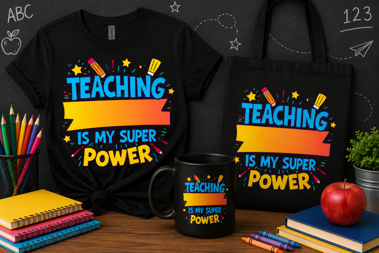 Teaching Is My Super Power PNG, Teacher Appreciation Design
