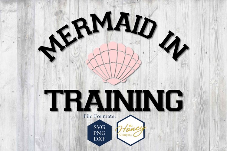 Mermaid in Training SVG PNG DXF Shell Summer Cut File example image 1