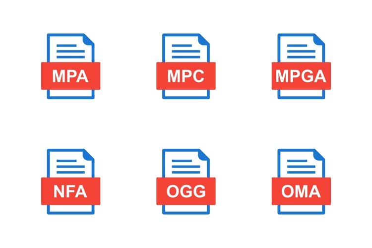 Set Of File Formats Icons