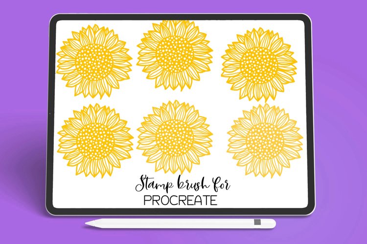 Sunflower Stamp Brush - Procreate Brush