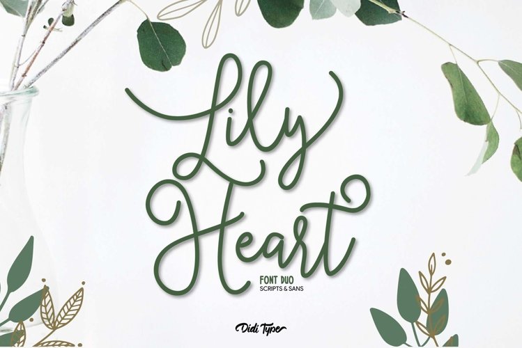 Lily Heart Font Duo | Script & Sans example image 1