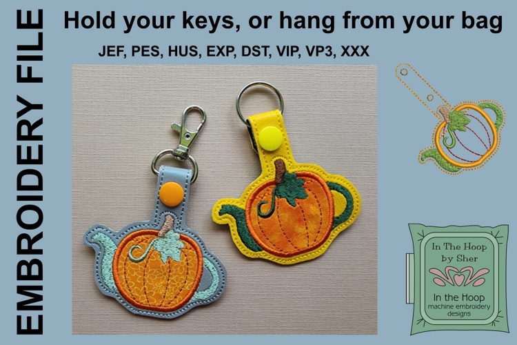 Fall Pumpkin Key Fob - Bag Tag