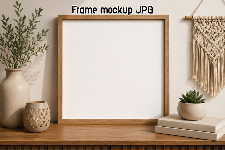 Rustic Wooden Frame Mockup JPG