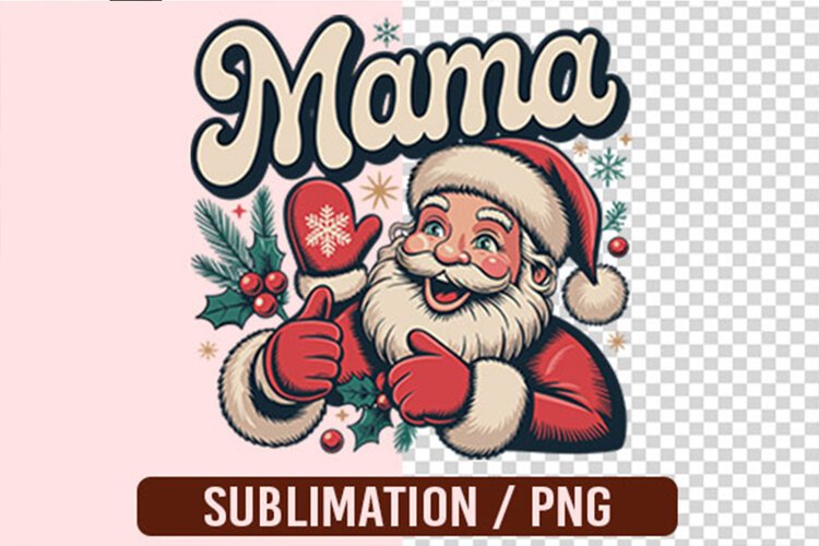 Santa mama checkered PNG Designs example image 1