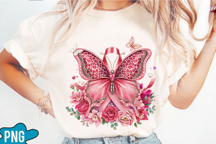 Breast Cancer Butterfly Sublimation example image 1
