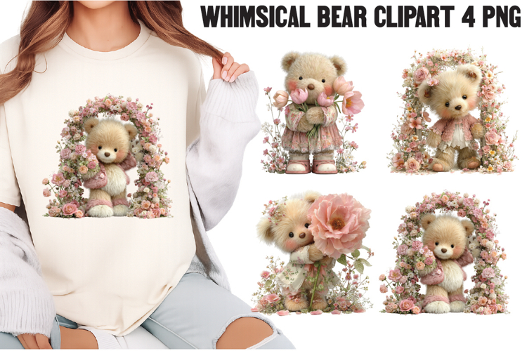 Whimsical bear clipart Png