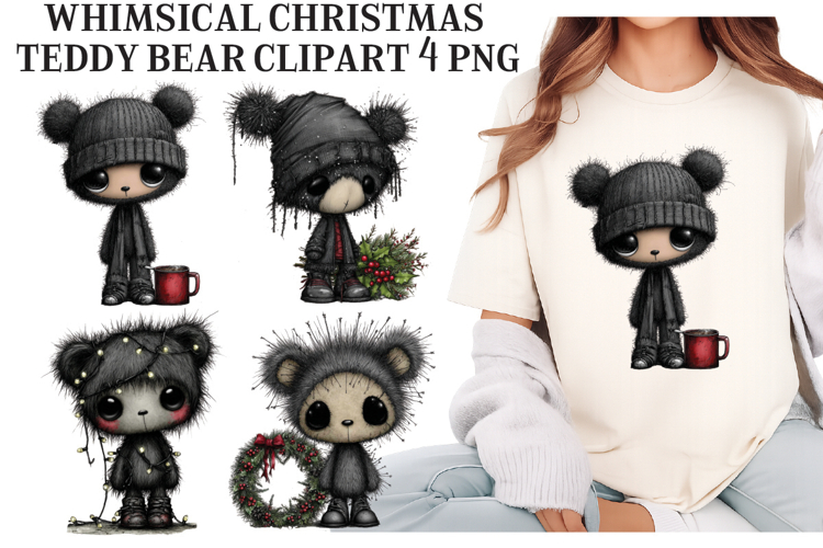 Whimsical Christmas teddy bear Png clipart