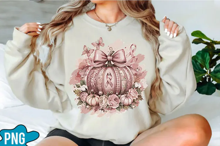 Pink Ribbon Pumpkin PNG Designs