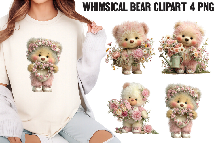 Whimsical bear clipart Png