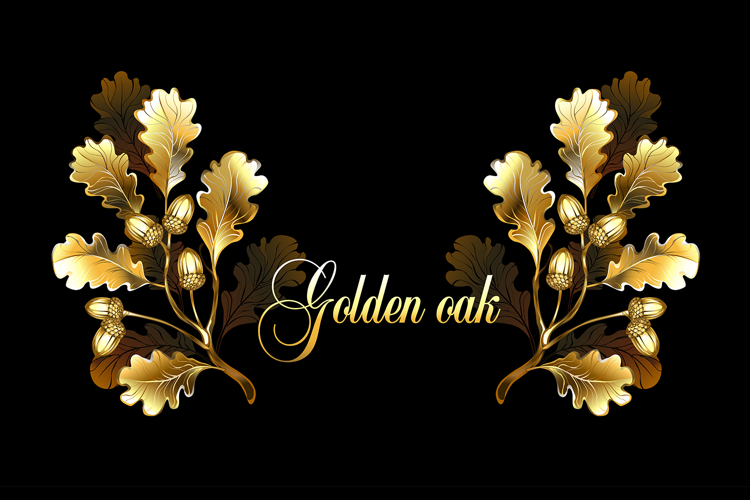 Symmetrical golden oak branches